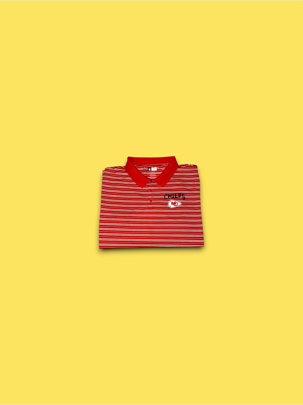 Kansas City Chiefs NFL team apparel striped polo shirt red mens